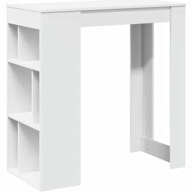vidaXL Bartafel - met - rekken - 102x50x103,5 - cm - bewerkt - hout - wit