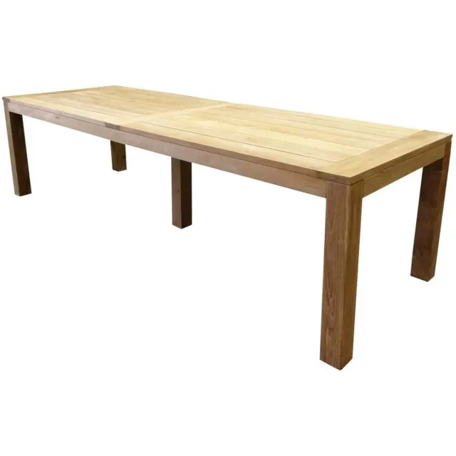 AVH-Collectie Krista dining tuintafel 300x100xH77,5 cm - poten 12 cm teak Bruin / Terre