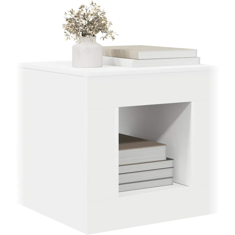 vidaXL Salontafel Wit 51.5 x 50 x 50 cm Bewerkt hout