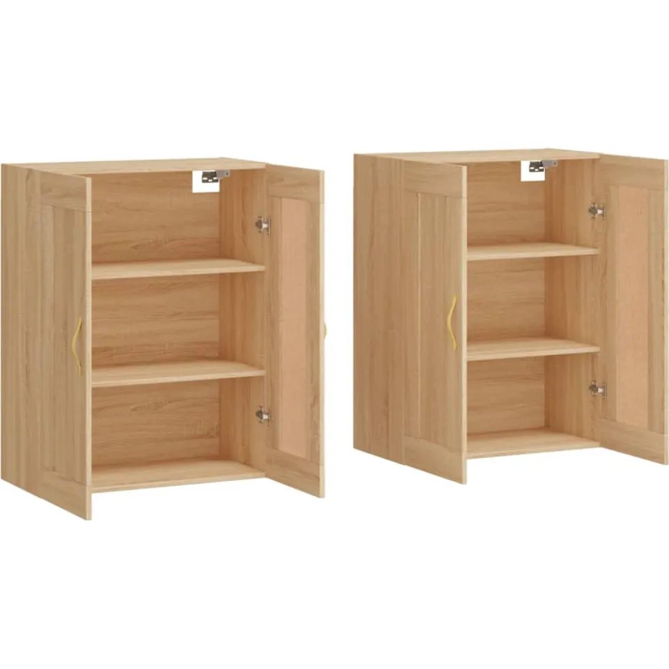 vidaXL Hangkasten 2 st bewerkt hout sonoma eikenkleurig Bruin