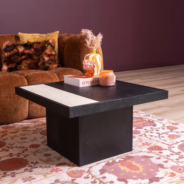 Bronx71 Salontafel Java 70x70 cm zwart eiken