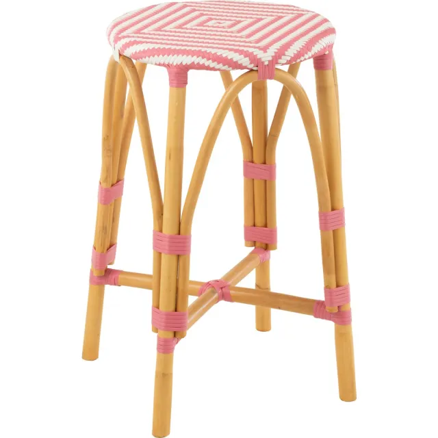 J-Line kruk Live - rotan - roze/wit - small