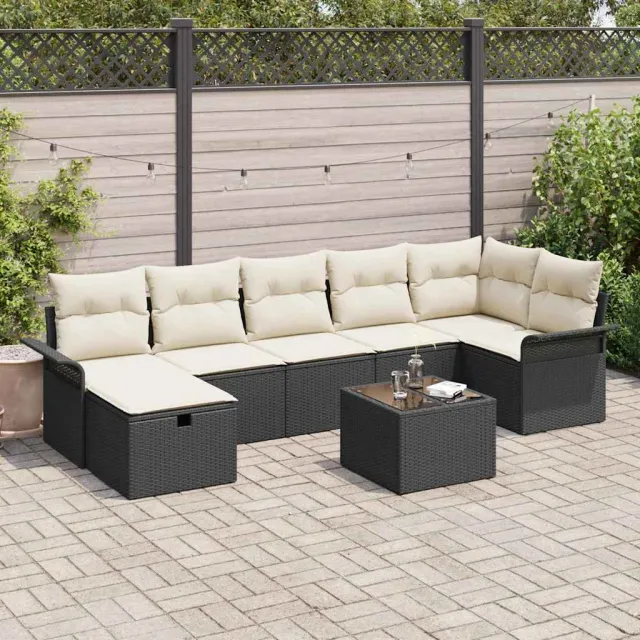 vidaXL Tuin Sofa Set 8 st Poly riet Beige