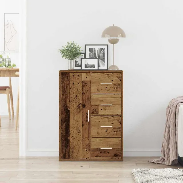 vidaXL Dressoir Oudhout 60 x 31 x 84 cm Bewerkt hout Bruin
