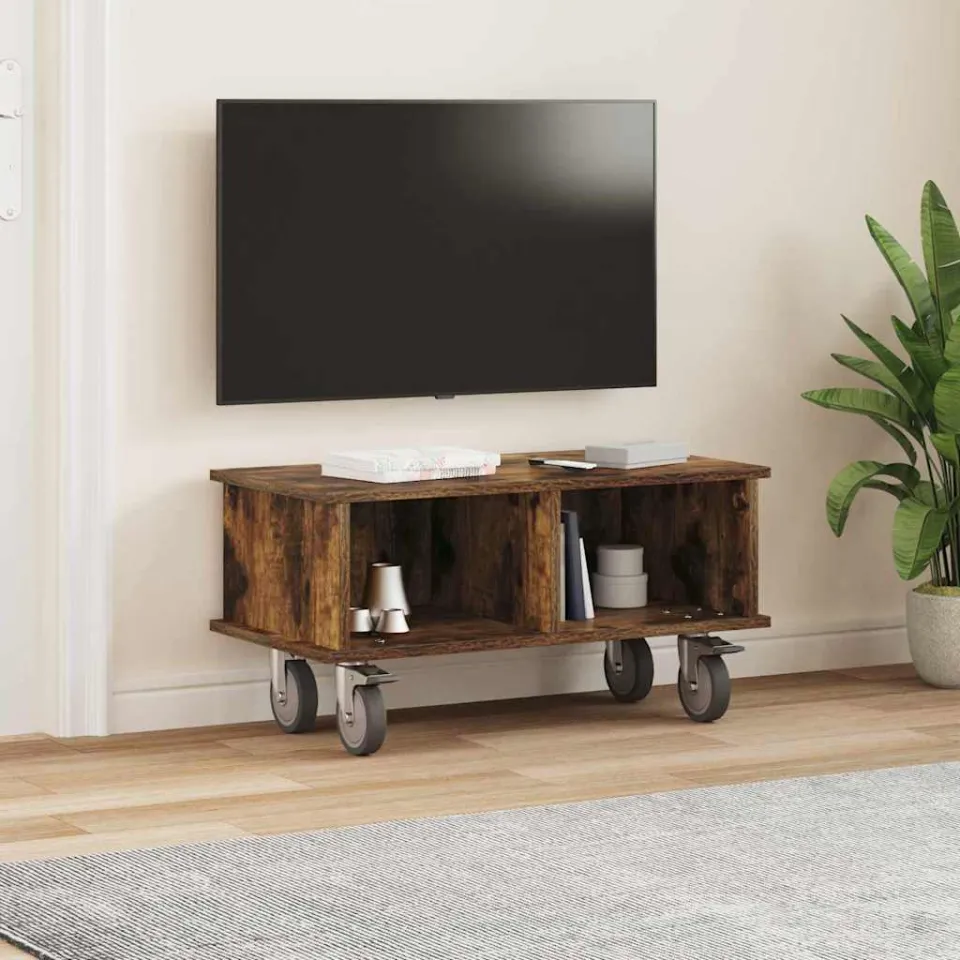 vidaXL TV-standaard 68,5 x 35 x 35 cm Gerookt eiken Bewerkt hout, foto 3