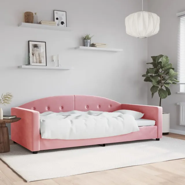 vidaXL Slaapbank 100x200 cm fluweel roze