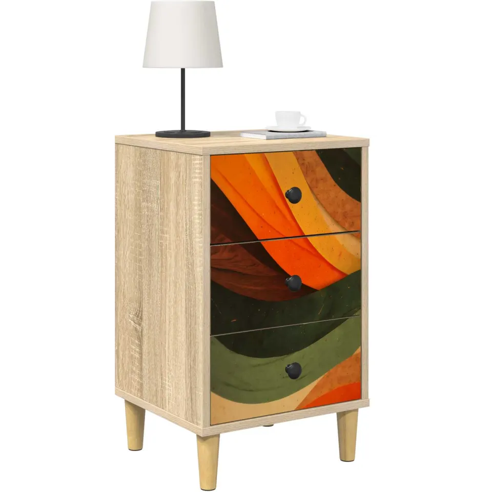 vidaXL Nachtkastje BONN 2 st Sonoma Eiken 36 x 33 x 60 cm Bewerkt hout Bruin