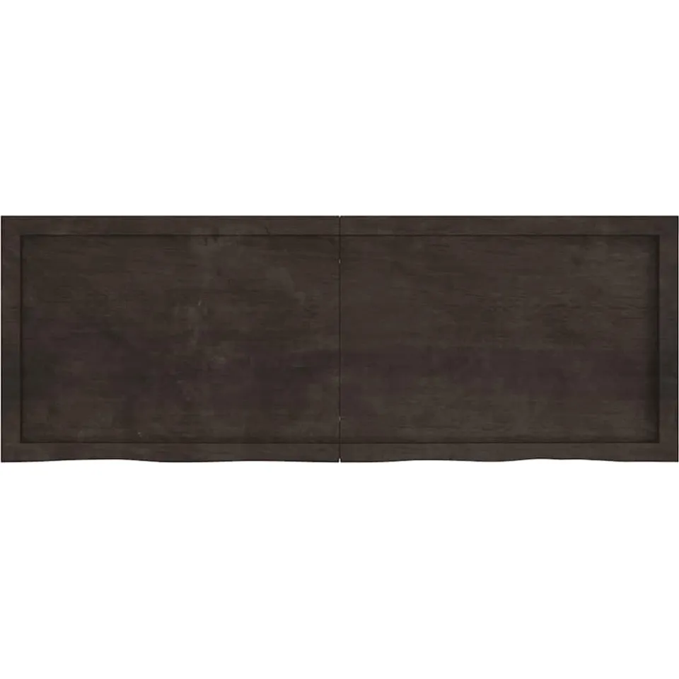 vidaXL Tafelblad 140x50x(2-4)cm behandeld eikenhout donkerbruin, foto 2