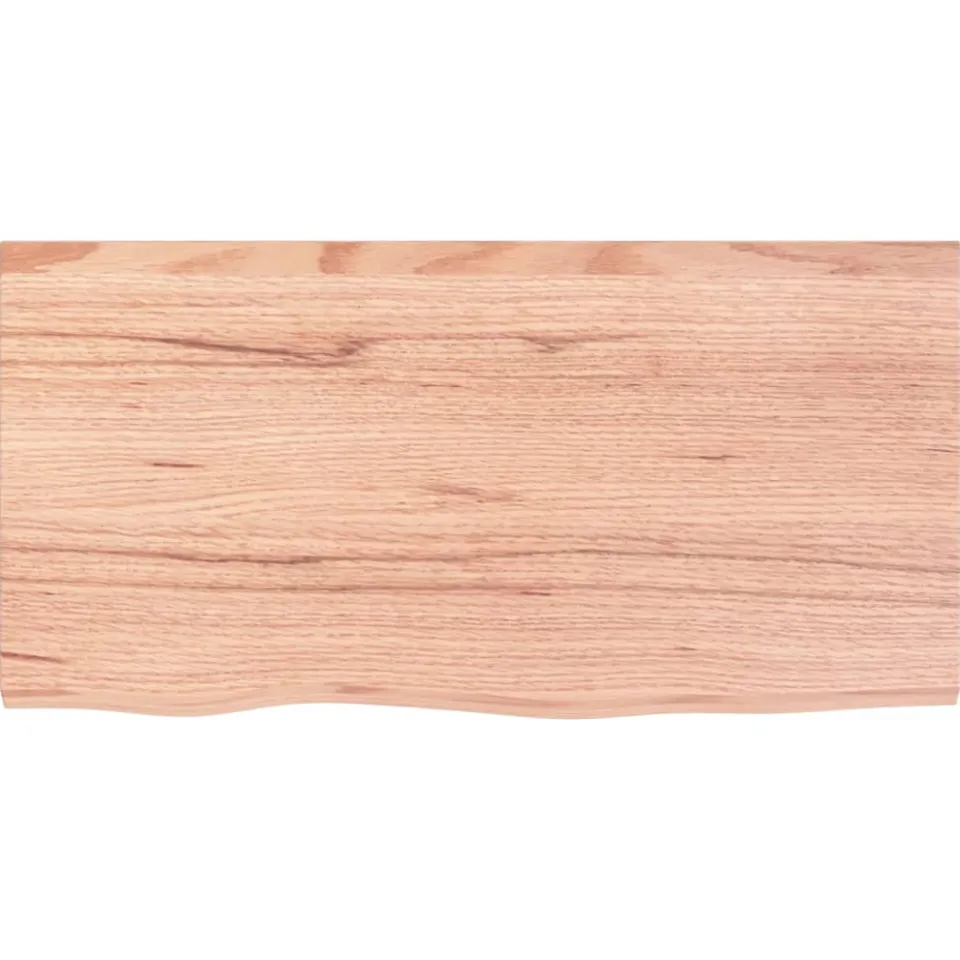 vidaXL Tafelblad 80x40x2 cm behandeld massief eikenhout lichtbruin