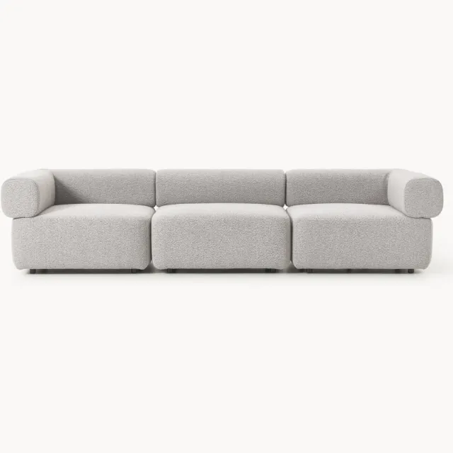 Westwing Collection Modulaire bouclé bank Anton (4-zits) Taupe
