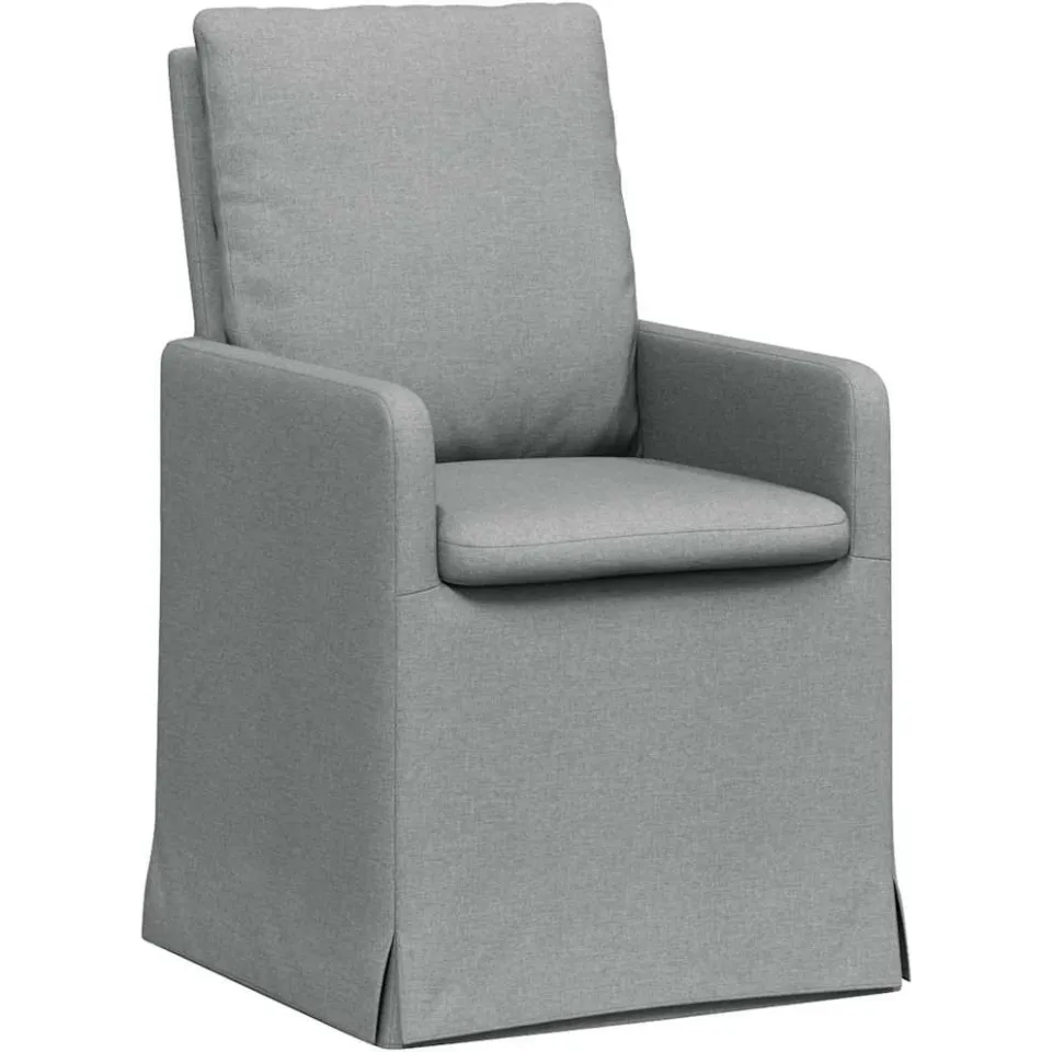vidaXL Eettafelstoelen 2 st Stof Lichtgrijs 57 x 67 x 98 cm Groen