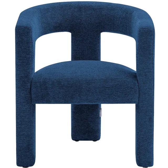 Vente-unique Fauteuil in blauwe textuurstof FAVINA