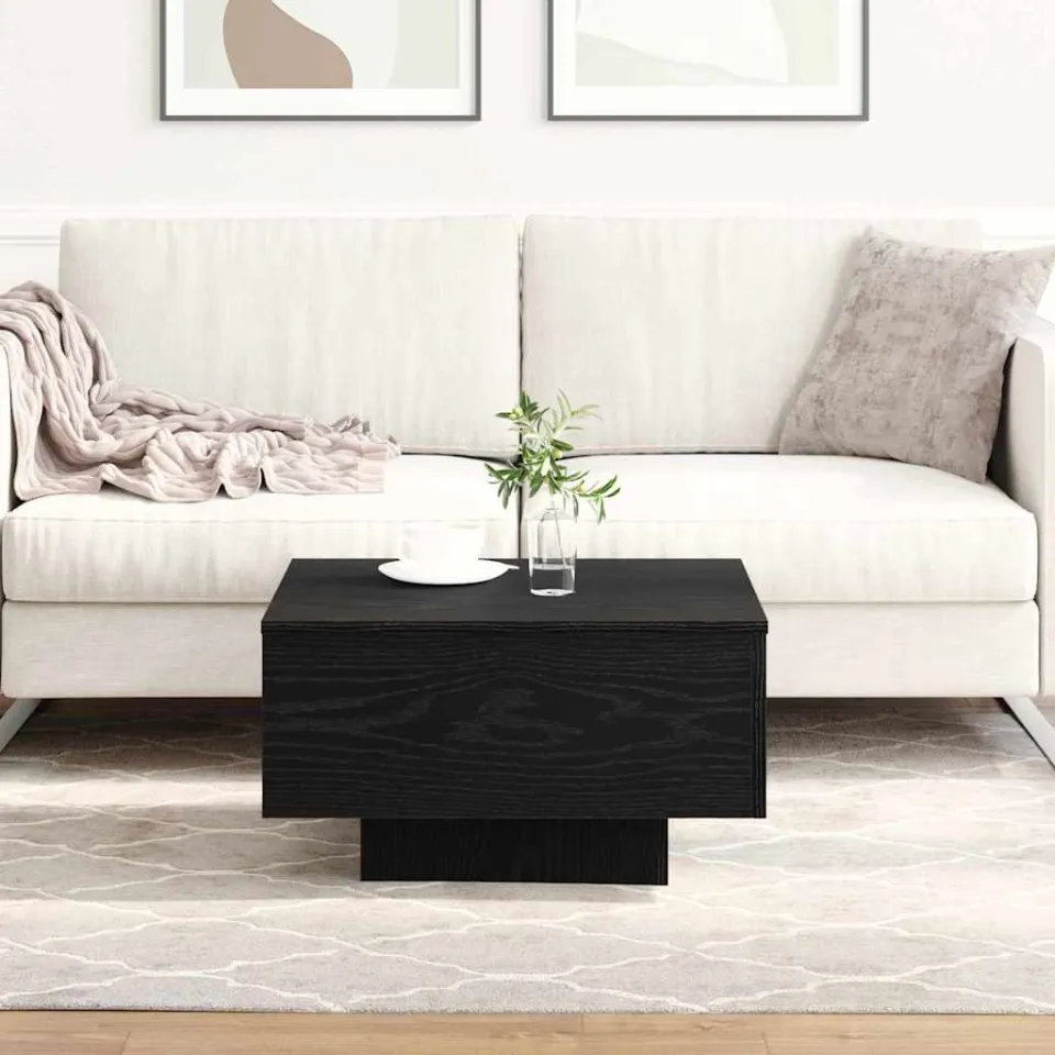 vidaXL Salontafel Zwart Eiken 55 x 55 x 31 cm, foto 3