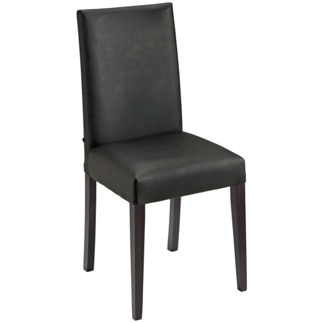 Vega 2x VEGA Stoel Elegance; 46.5x51x95.5 cm (BxDxH); zitting zwart, frame wengé; 2 stuk / verpakking