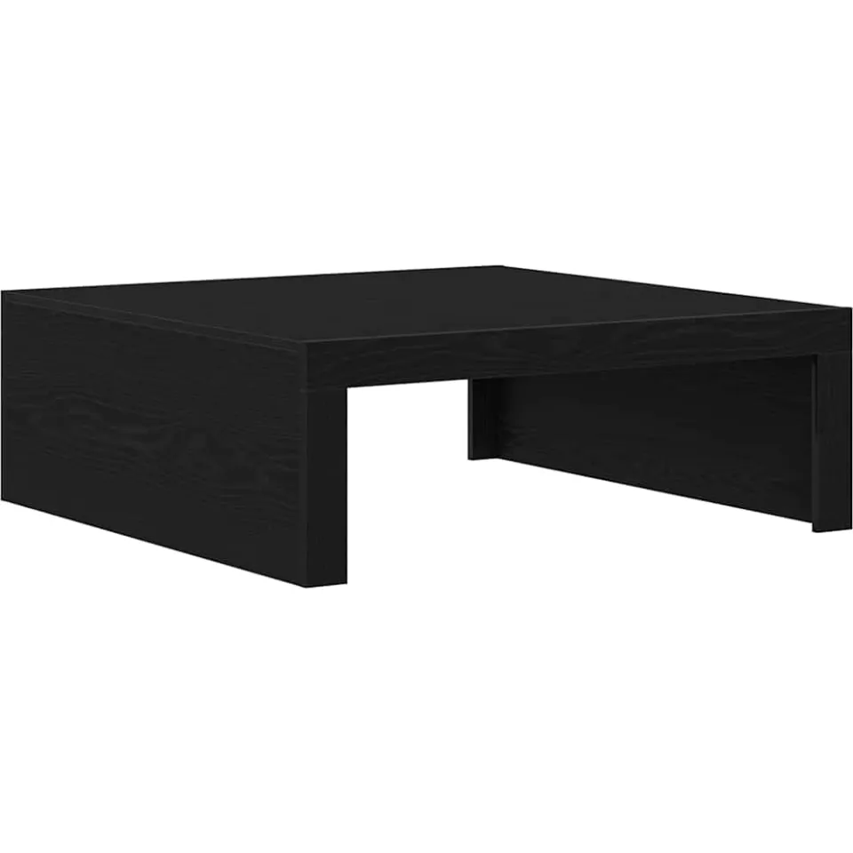 vidaXL Salontafel Zwart Eiken 100 x 100 x 35 cm Bewerkt hout, foto 3