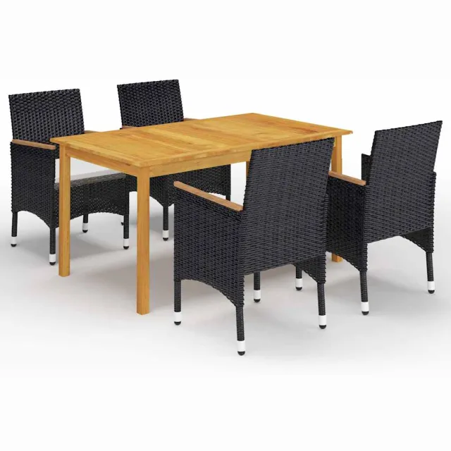 vidaXL 5-delige Tuinset zwart