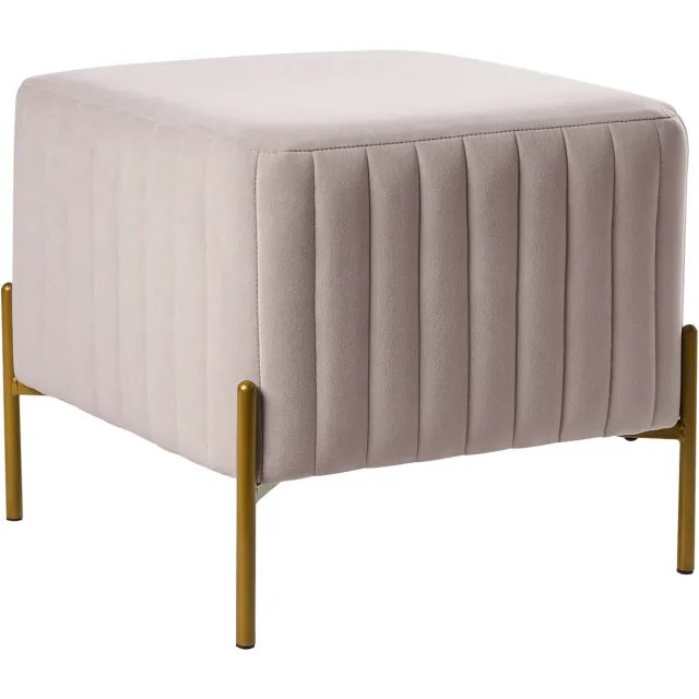 Beliani UTAH - Voetenbank - Taupe - Fluweel Beige