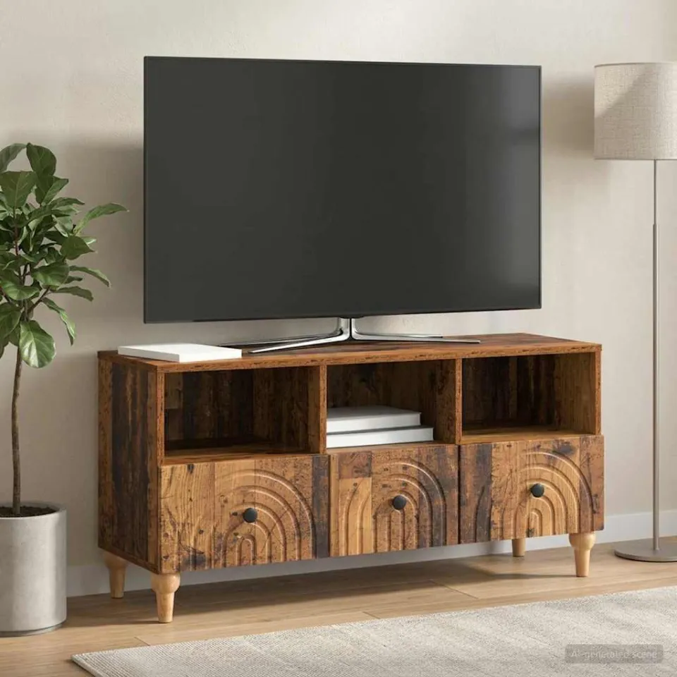 vidaXL TV-kast 102 x 34,5 x 50 cm Oudhout Geconstrueerd hout bruin, foto 4