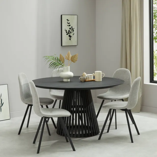 NOUS Living eetkamertafel Sansa (⌀140 cm) zwart, foto 2