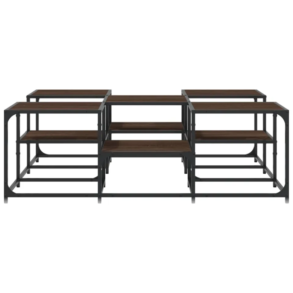 vidaXL Salontafel 121x121x40 cm bewerkt hout bruin eikenkleur