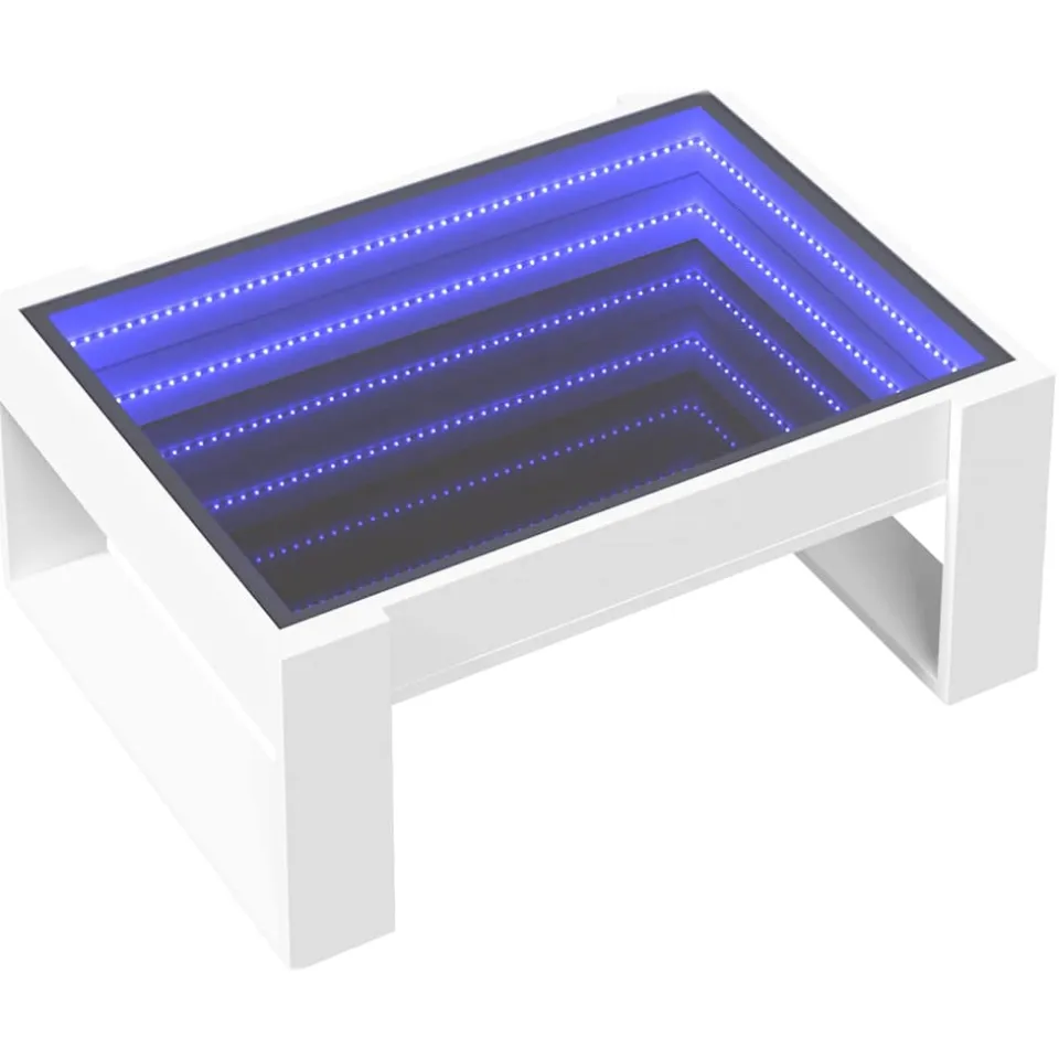 vidaXL Salontafel met Infinity LED 70x53x30 cm wit, foto 4