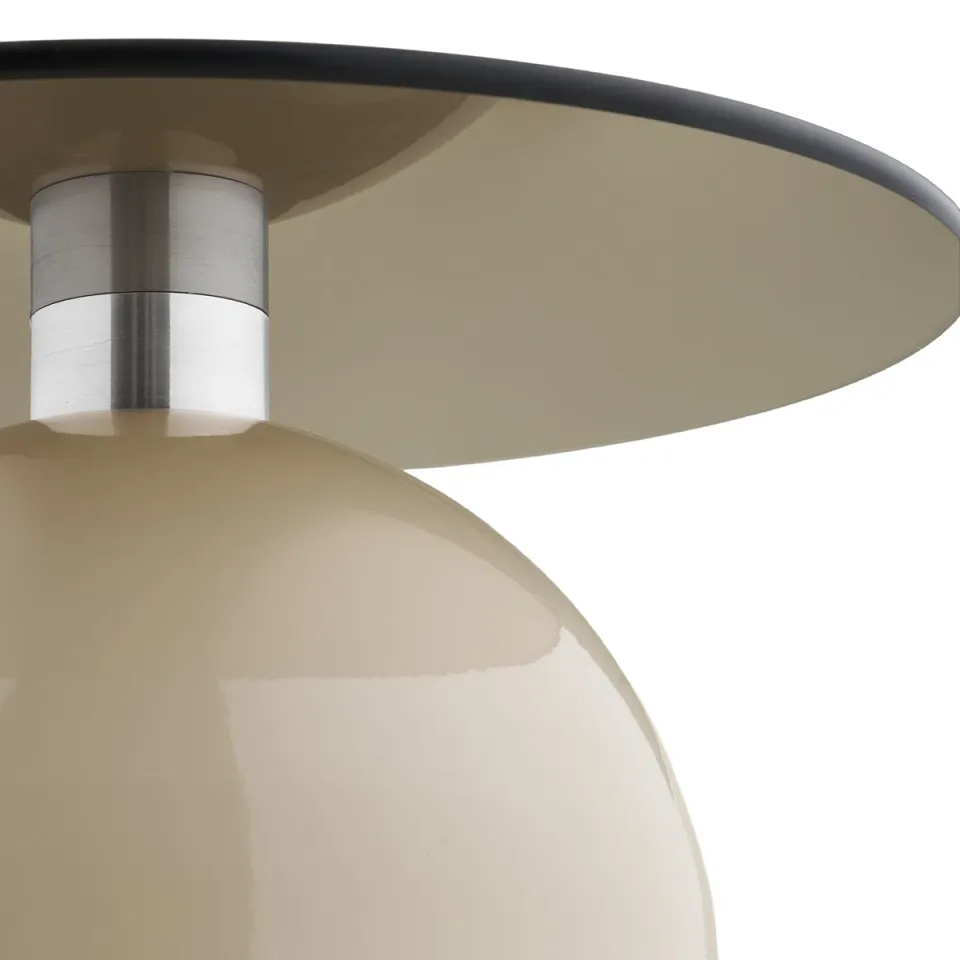 Artichok Raiza metalen bijzettafel beige met glazen blad - Ø40, foto 5