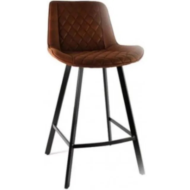 Decostar Barkruk Wido, staal/kunstleer, bruin