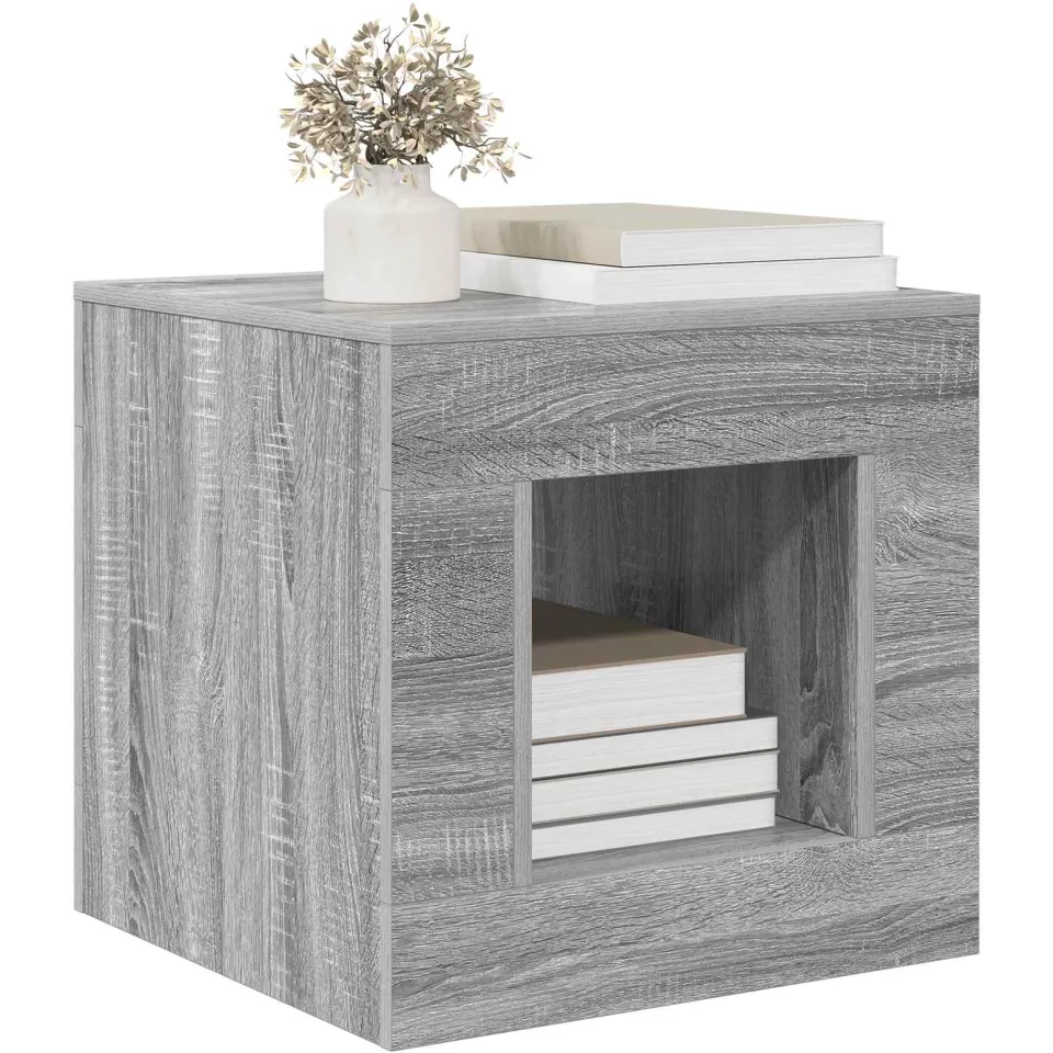 vidaXL Salontafel Grijze Sonoma 51.5 x 50 x 50 cm Bewerkt hout Grijs