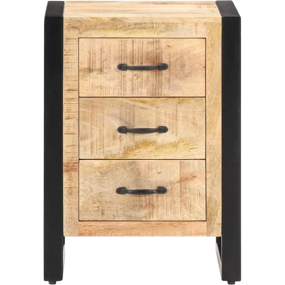 vidaXL Nachtkastje 40x35x55 cm massief mangohout bruin, foto 3