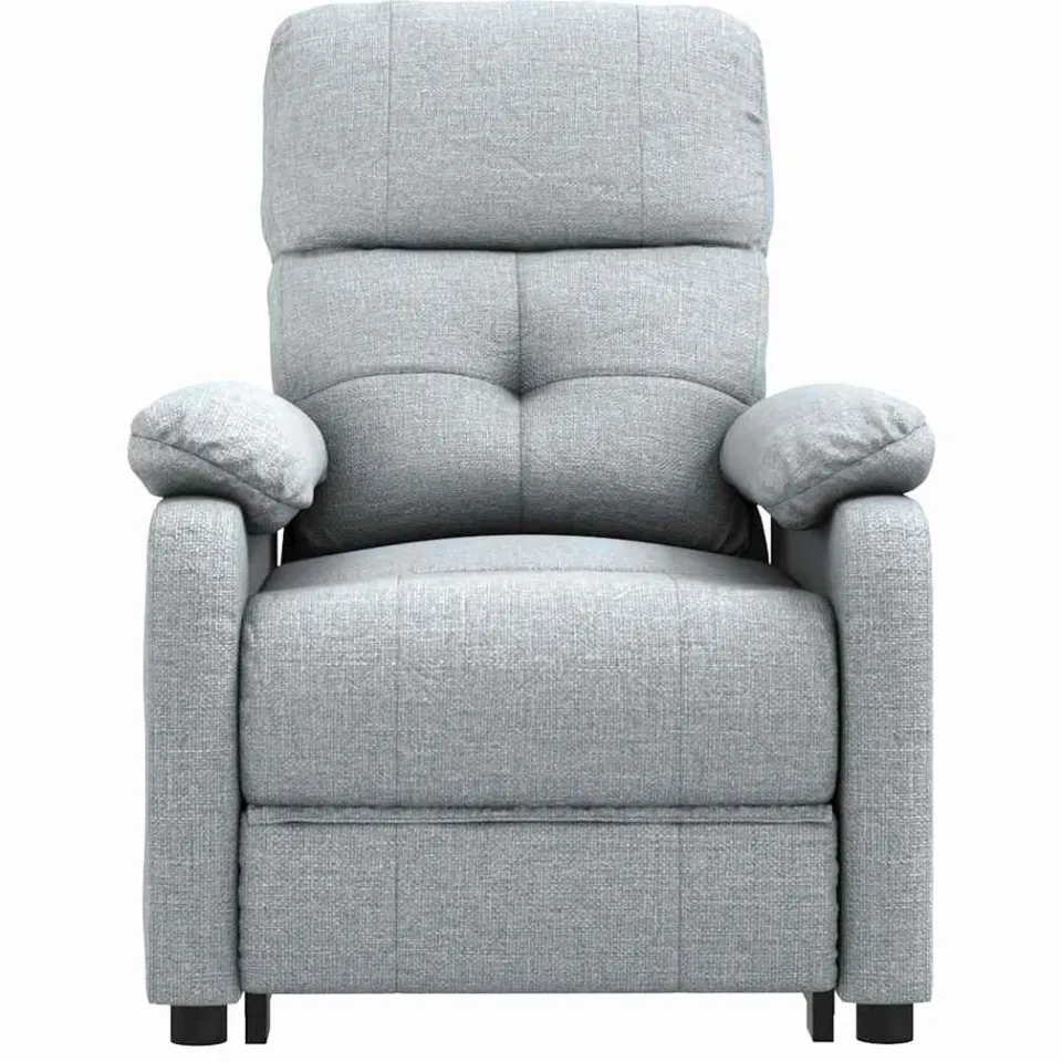 vidaXL Massagestoel elektrisch stof lichtgrijs grijs, foto 3
