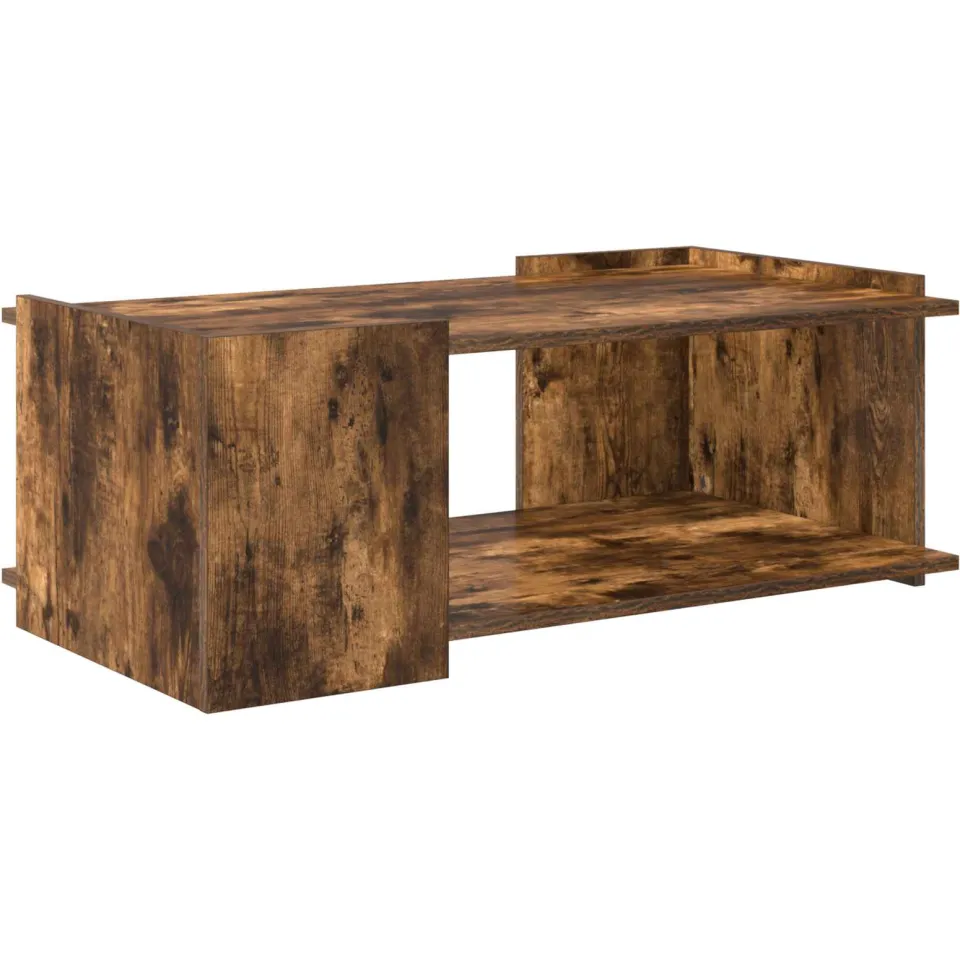 vidaXL Salontafel Gerookt eiken 90 x 50 x 33 cm Bewerkt hout Bruin