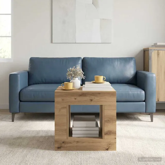 vidaXL Salontafel Artisan Eik 51.5 x 50 x 50 cm Bewerkt hout Bruin