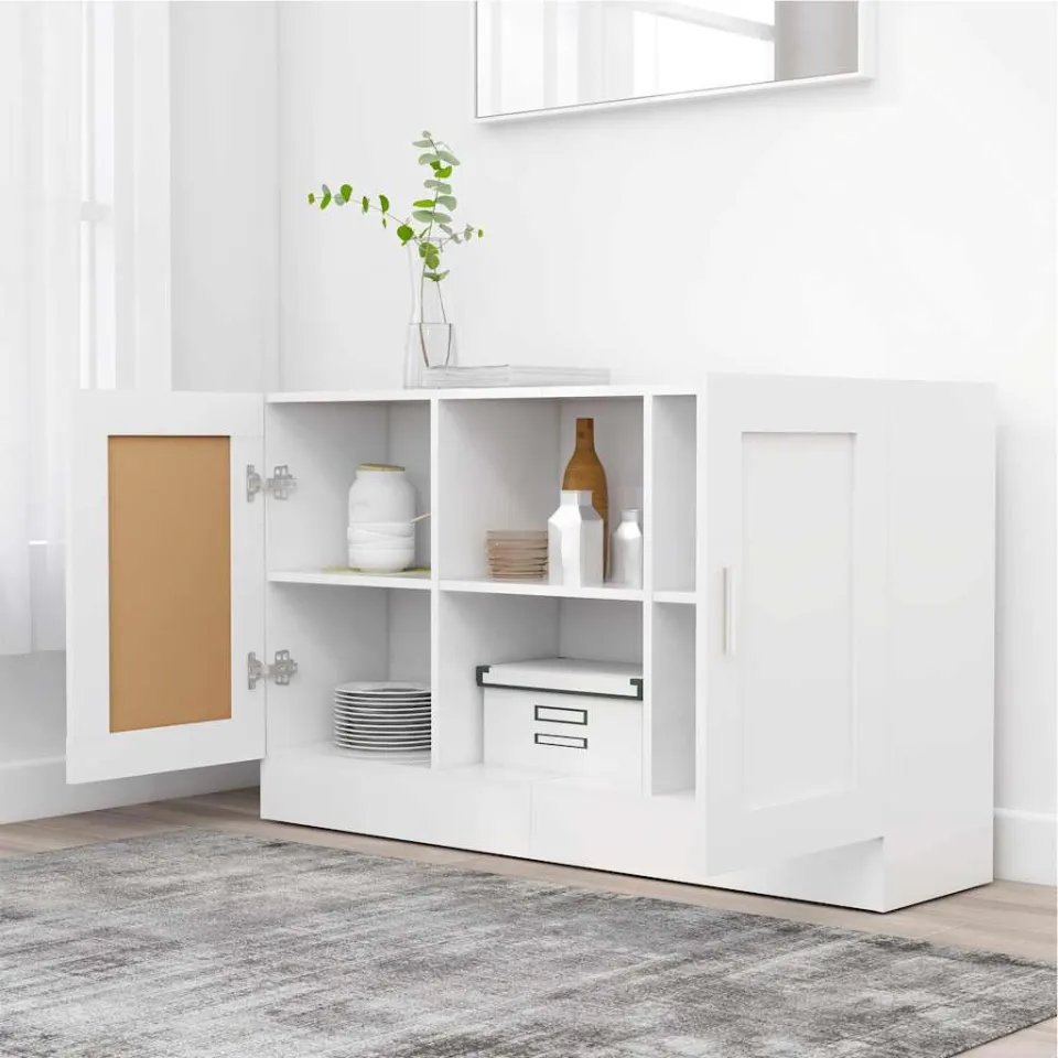 vidaXL Dressoir 120x30,5x70 cm bewerkt hout wit, foto 4