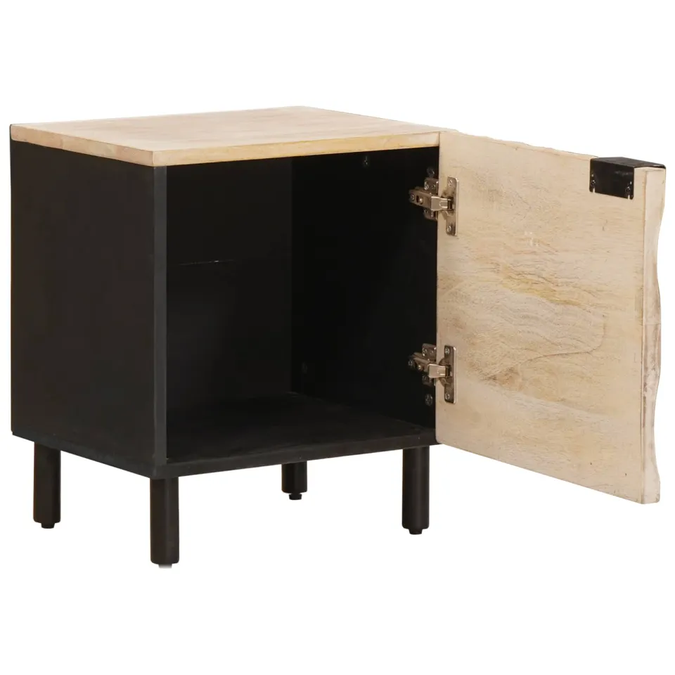 vidaXL Nachtkastje 2 st Wit 40 x 33 x 46 cm Massief Mango Hout, foto 4