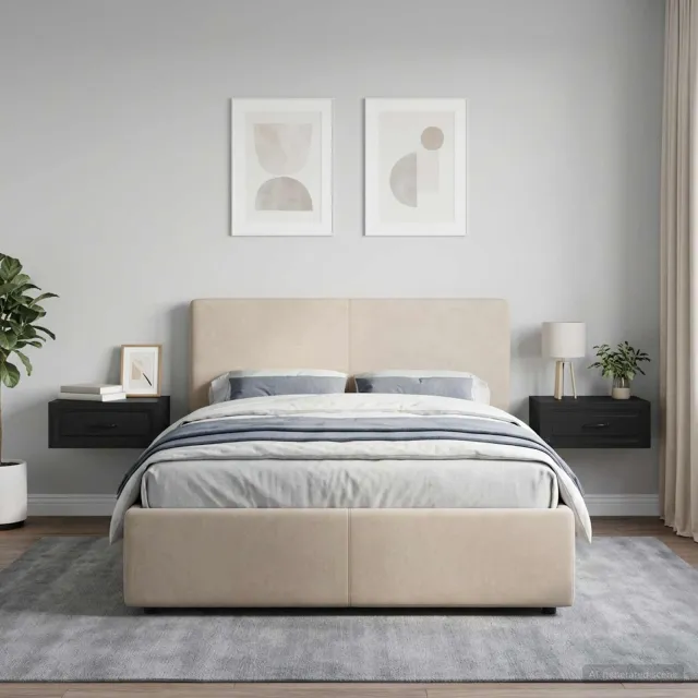 vidaXL Wandbeugel Bedkast 2 st Zwart 49 x 34,5 x 20 cm Bewerkt hout