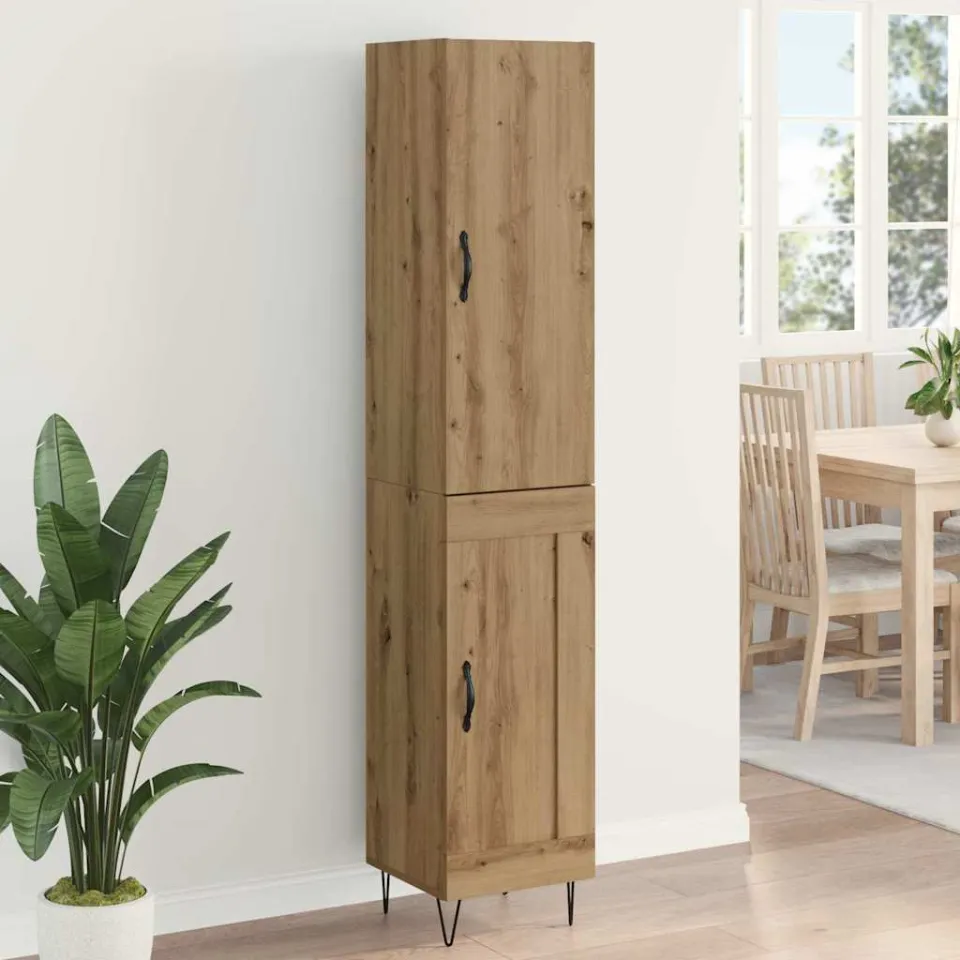 vidaXL Highboard Artisan Eiken 34,5 x 34 x 90 cm Bewerkt hout, foto 4