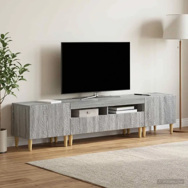 vidaXL 3-delige LED TV-kast DELFT Grijs Sonoma Bewerkt hout