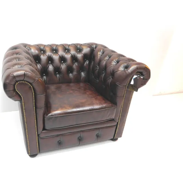 Chesterfieldsite Chesterfield fauteuil SPRINGFIELD - Handwish leder Brown Bruin