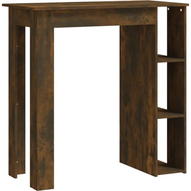 vidaXL Bartafel - met - schap - 102x50x103,5 - cm - bewerkt - hout - gerookt - eiken gerookt eiken