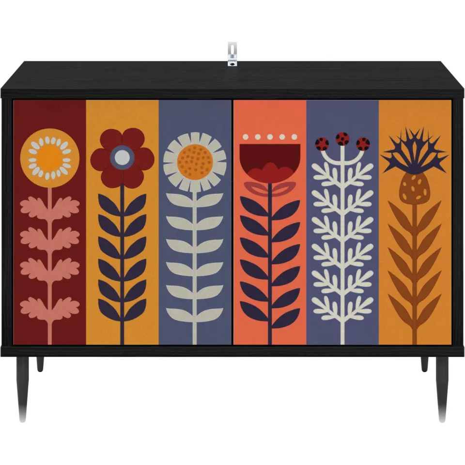 vidaXL Tv-meubel ESSEN 69 x 33 x 50,5 cm Zwart eiken Bewerkt hout, foto 4