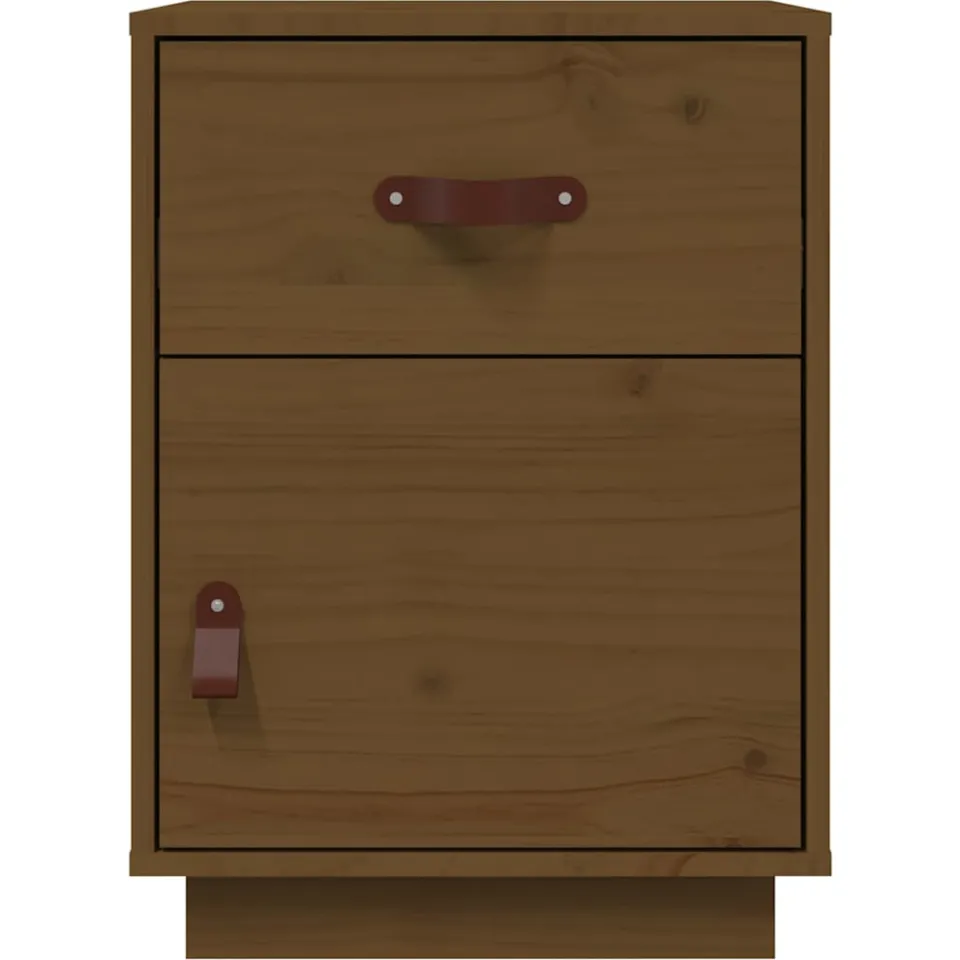 vidaXL Nachtkastje 40x34x55 cm massief grenenhout honingbruin bruin, foto 3