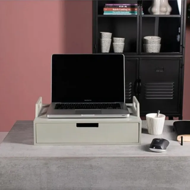 Gusta Laptoptafel - Hout - 41 x 30 x 14,5cm - Decoratie - Grijs