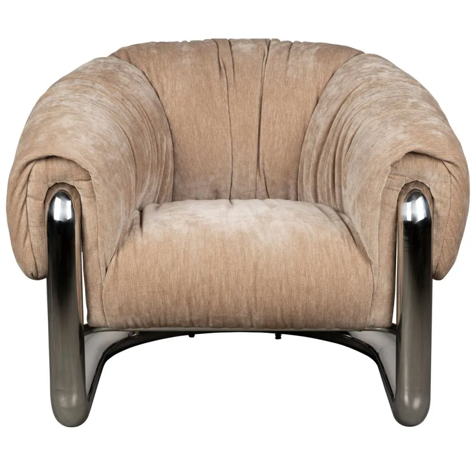 Dutchbone Marly Fauteuil Bruin/Chroom, foto 2