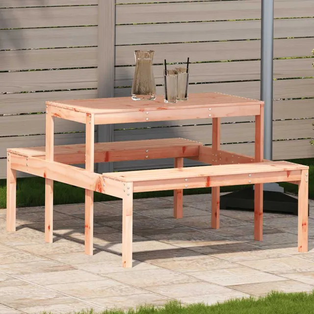 vidaXL Picknicktafel 110x134x75 cm massief douglashout bruin, foto 2