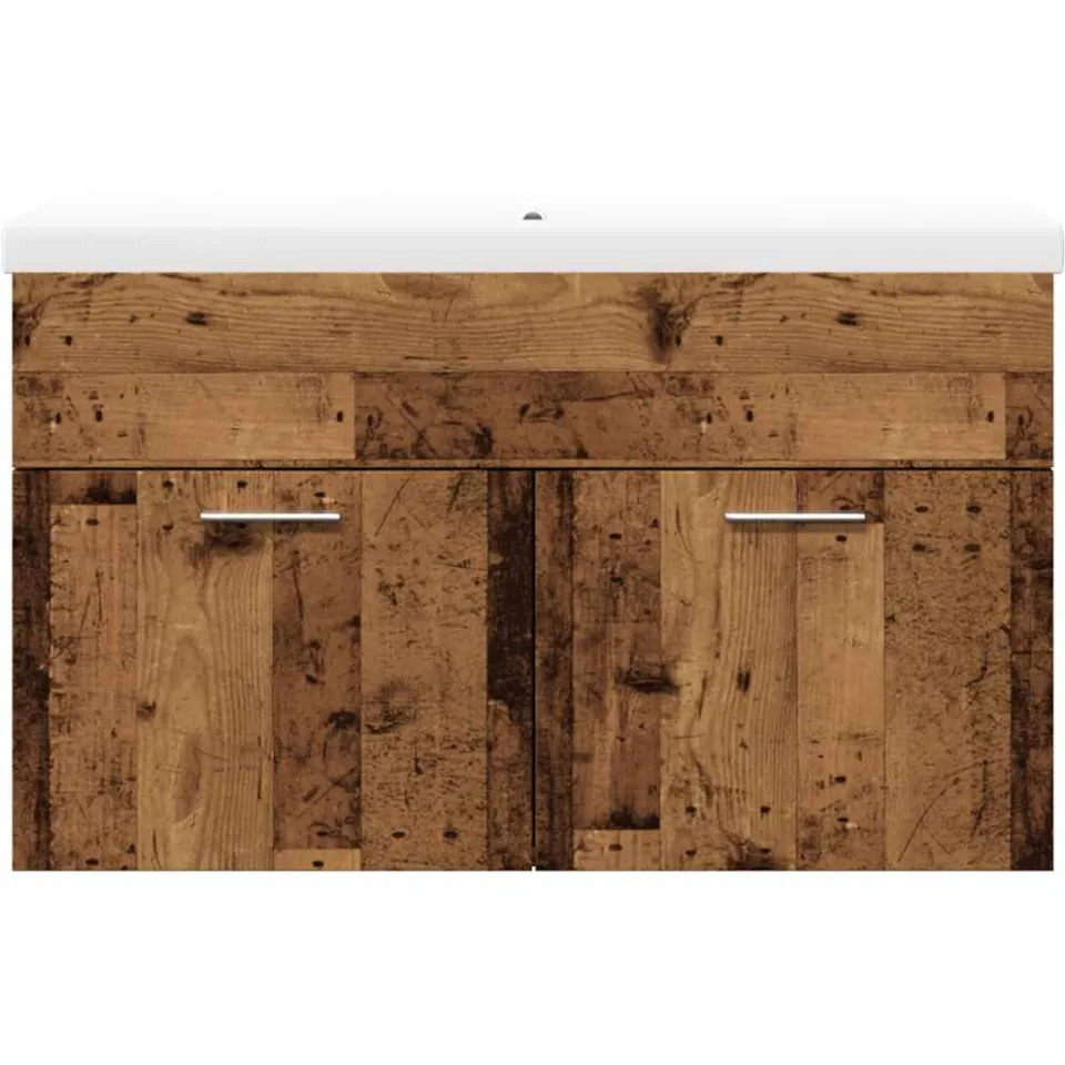 vidaXL 2-delige Badkamermeubelset bewerkt hout oud houtkleurig bruin, foto 4