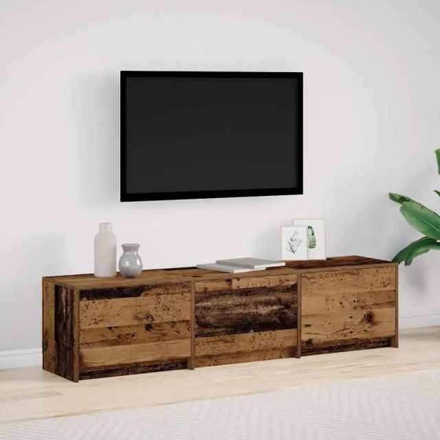 vidaXL TV-kast met LED 165 x 34 x 40 cm Oud hout Geconstrueerd hout Bruin