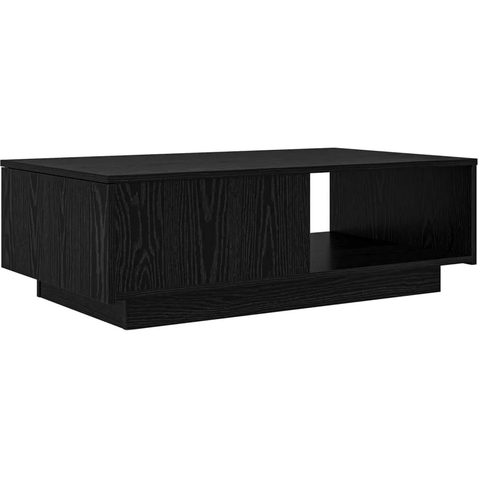 vidaXL Salontafel Zwart Eiken 95 x 55 x 31 cm Bewerkt hout, foto 3