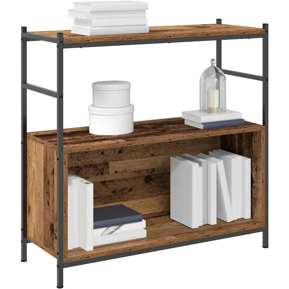 vidaXL Boekenkast 80 x 30 x 78,5 cm Bewerkt hout Gerookt eiken Bruin