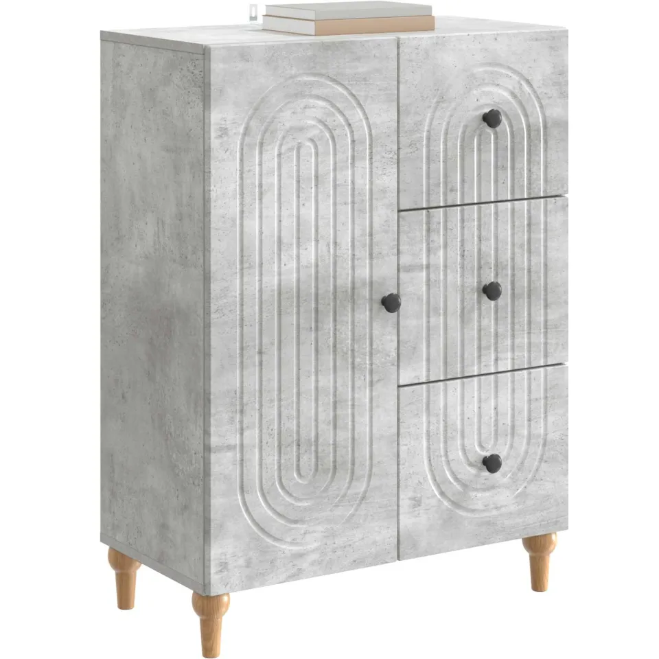 vidaXL Dressoir met lade Betongrijs 66 x 34,5 x 90 cm Bewerkt hout