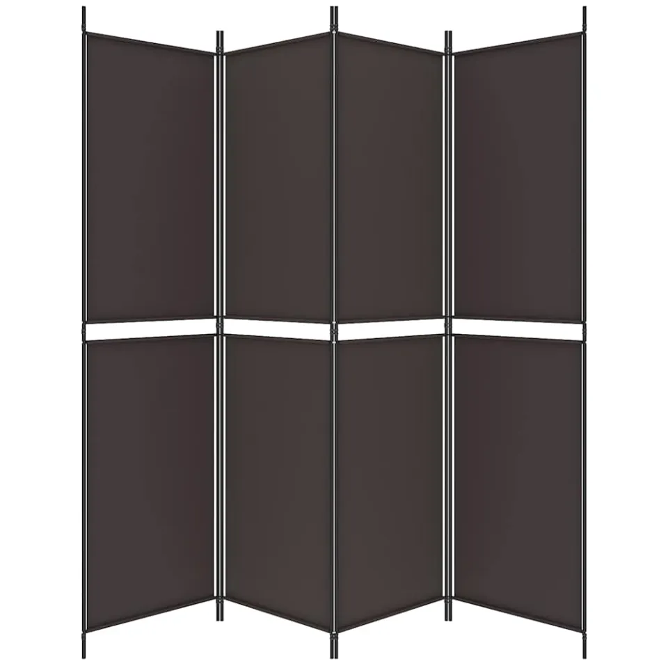 vidaXL Kamerscherm met 4 panelen 200x200 cm stof bruin